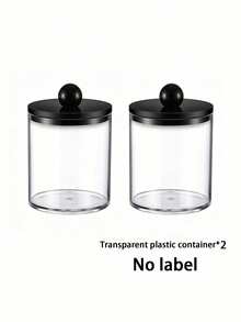 1/2/4 Packs 10 Oz Clear Plastic Swab Storage Jars, Small Apothecary-Style Bathroom Containers For Countertop Organization, Vanity Storage And Bathroom Decor - View 9