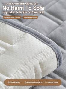 1 pieza Funda de sofá para mascotas de unicolor antideslizante, protector de sofá acolchado anti-arañazos, funda de muebles lavable a máquina para todo el año para perros y gatos - Gris - Ver 6