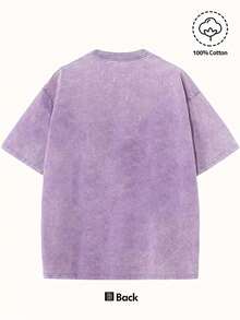 1 pieza de elegante camiseta de manga corta de algodón lavado vintage para mujer, con estampado floral MAMA, top creativo y exquisito estilo Y2K, moderno y a la moda, adecuado para la comodidad diaria y el uso casual, deportes, salidas urbanas y como un hermoso regalo para las vacaciones. 180g 100% algodón. - negro - Ver 11