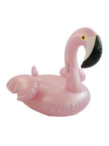 1pc Pink Inflatable Flamingo Floating Seat, Large Size Inflatable Swimming Pool/Beach/Lake Toy, Fun Beach Float, Swimming Party Decor, Summer Pool Drift Rest Seat, Fits 2-3 People, Perfect For Vacation And Party - Multi-color - Upgraded Version With Feathers - View 8