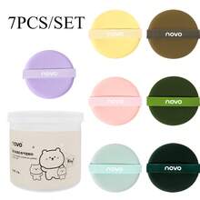 NOVO 7pcs/Set Soft Makeup Puff Set With Storage Box - Water Drop Shapes & Round, Reusable Sponge, Wet And Dry, Non-Latex, Easy Makeup, Suitable For Cushion And Liquid Foundation, Cream, Powder, Concealer,Makeup Tool For Travel And Daily - Multicolor - View 12