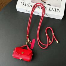 Adjustable Long Phone Lanyard With Cute Compact Faux Leather Pouch Charm, Unique Design Coin Purse Long Accessory Strap For Bag, Earphone, Crossbody Strap For Women - Multicolor - View 16