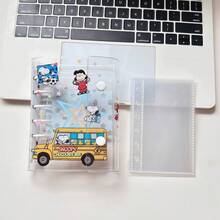 Một cuốn sổ tay A7 trong suốt hình lá, sổ tay dán hình lá, sách dán hình, hộp đựng thẻ ảnh, sổ tay da mềm trong suốt có hai nút bấm, có thể dùng làm nhật ký DIY thủ công, album ảnh, sách dán hình, sổ tay, sổ lưu niệm, sổ kế toán, đồ dùng học tập cho học sinh, đồ dùng văn phòng, v.v. - 1 Set - Xem 7