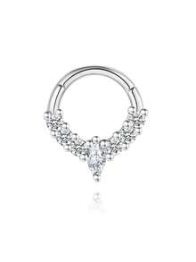 1 chiếc khuyên tai bạc 925 Sterling hình học khảm đá Moissanite cao cấp, thiết kế thời trang tinh tế, ít gây dị ứng, phù hợp cho sử dụng hàng ngày, thường ngày, hẹn hò, dự tiệc, đám cưới, Ngày của Mẹ, quà tặng ngày lễ. - Bạc - Xem 6