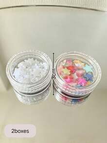 1/2 Box Korean & Japanese Style Transparent Star Nail Rhinestones Set, Soft White Versatile, Macaron Color Vibrant & Youthful, With Pearlescent Glitter Effect, Elegant & Charming For Daily Wear, Dates, Essential For Nail Artists & Enthusiasts - Multicolor - View 5