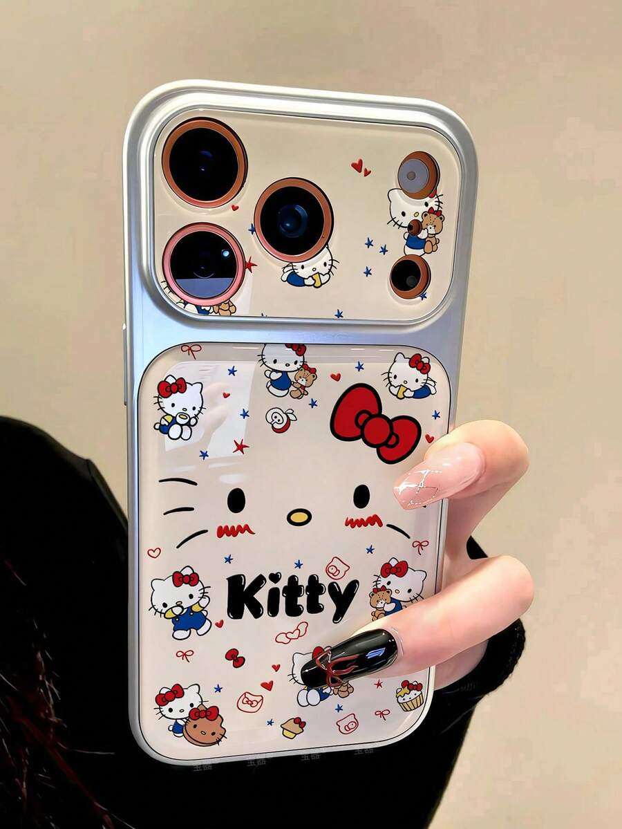 SANRIO 泰迪熊蓝色猫咪表情玻璃手机壳，瞬间变身防摔壳，全方位保护摄像头，适用于 17/17Air/17Pro/17ProMax、16/16Plus/16Pro/16ProMax、15/15Plus/15Pro/15ProMax、14/14Plus/14Pro/14ProMax、13/13Pro/13ProMax、12/12Pro/12ProMax、11/11Pro Max，防尘，高性价比，热门款 - 彩色 - 查看 1