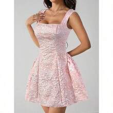 PETITE Women's Sleeveless Solid Color White Summer Midi Dress, Simple & Casual For Everyday Wear,Rave Outfits Festival,Summer Dresses For Women,White Dresses For Women - 粉色 - 查看 4