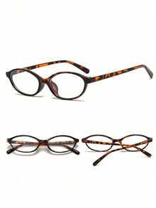 1pc Women's Fashion Oval Transparent Glasses - Retro Design, Perfectly Showcases Academic Style, Clear Vision - Clear - View 6