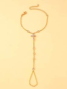 1 chiếc vòng đeo ngón tay kiểu Bohemian đính đá hình thánh giá, thích hợp cho kỳ nghỉ hè, đi biển hoặc lễ Ramadan dành cho nữ. - Nhiều màu - Xem 2
