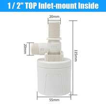 '1/2'Water Tower Tank Plastic Float Ball Valve Switch Water Level Automatic Water Stop Valve Controller Water Full Stop Valve - White - View 9