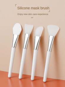 4pcs/Set Silicone Face Mask Brush, Soft & Skin-Friendly Mud Mask Applicator Brushes, Facial Beauty Makeup Tools Set - White - View 2