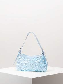 Sequin Shoulder Bag, Elegant Ladies Handbag, Suitable For Evening, Party, Graduation, Wedding, Women's Gift - Blue - View 2