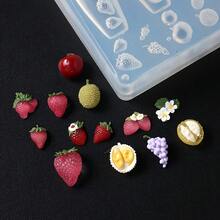 1 khuôn silicon 3D - Hình dâu tây, hoa, trái tim dễ thương - Màu hồng, xanh lá cây, trắng, trong suốt, dụng cụ tháo khuôn DIY làm móng, đồ dùng làm móng, phụ kiện làm móng, mùa tựu trường, nghệ thuật làm móng, thích hợp cho miếng dán móng. - Trong sáng - Xem 11