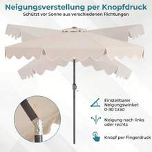 Outdoor Parasol, Stand And Base - Beige - View 5