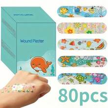 20/40/60/80/100pcs Transparent Ocean Life Pattern Band-Aids - Transparent Cartoon Care Stickers With Interesting Starfish, Octopus, Turtle And Coral Reef Patterns, Suitable For Protecting Wounds From Abrasions, Falls And Sports. Wound Protection Tape | Durable Adhesive | Cartoon Band-Aids | Soft Tape - View 16