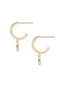 Bông tai dáng dài sang trọng của Ewell Jewellery, bạc sterling 925 mạ vàng 18k, đính đá Zirconia tròn, thích hợp cho bé gái đeo hàng ngày. - Bông tai đính đá Zircon - Xem 6