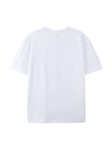 Soft 100%cottonSoft 100%cottonT-shirtCamiseta de manga corta 100% para mujer, cuello redondo, adecuada para primavera, verano y otoño - Ropa deportiva casual transpirable, blusa básica para uso diario y ocio.Breathable Cotton Tee, All Matchcoolcool - Blanco - Ver 2