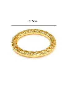 1pc Fashionable Minimalist Gold Hollow Spring Bracelet For Women, Suitable For Daily, Party, Banquet, Vacation Outfit Matching - Yellow Gold - View 2