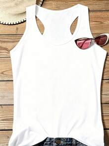 Motorcycle Companion Cool Vest| "Not Riding A Bike But Riding A Motorcycle" Winged Motorcycle Street Style Sleeveless Top, Cotton Blend Double-Side - 白色 - 查看 2