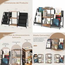 FURRIFIC Mueble para Tocadiscos Librero Minimalista, Estante Organizador con Dos Repisas para Exhibición y Almacenamiento, Base Ajustable, para Oficina, Salón, Dormitorio - como en la imagen - Ver 1