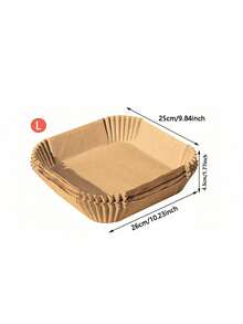 50/100pcs Square Disposable Air Fryer Liners, Specialized Paper Pads For Home Use, Heat Resistant Oil Absorbing Paper Mats For Food, For Baking Tray, Microwave And Oven, Essential Kitchen Tool - Multicolor - View 13