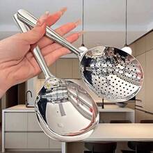 1pc 304 Stainless Steel Soup Ladle, Solid Round Head Deep Bowl Design, Long Smooth Handle, Rust-Resistant , Suitable For Hot Pot, Ramen, Stew, Porridge, Sauce, Soup And More, Dishwasher , Multi-Functional Kitchen Utensil, Suitable For Home Daily Cooking, Restaurant And Banquet Use - View 3