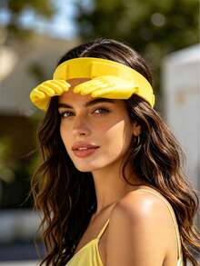Interesting 3D Hand-Shaped Sun Visor Hat, Novel Hand-Operated UV Protection Sun Hat, Adjustable Open-Style Summer Sun Hat, Suitable For Beach, Festival, Party, Funny Gift For Men And Women, Also Great For Father's Day - A - View 2