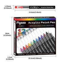12/24/36 Pennarelli acrilici colorati, punta da 1-2mm, adatti per disegno/graffiti per adulti, applicabili per arti e mestieri fai-da-te - tessuto, legno, pietra, ceramica, metallo, ritorno a scuola - Set - Visualizzare 3