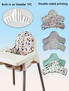 1 Cojín reversible estampado para silla alta de bebé con respaldo inflable y cojín de asiento inflable incorporado, compatible con silla alta Antilop - Multicolor - Ver 2