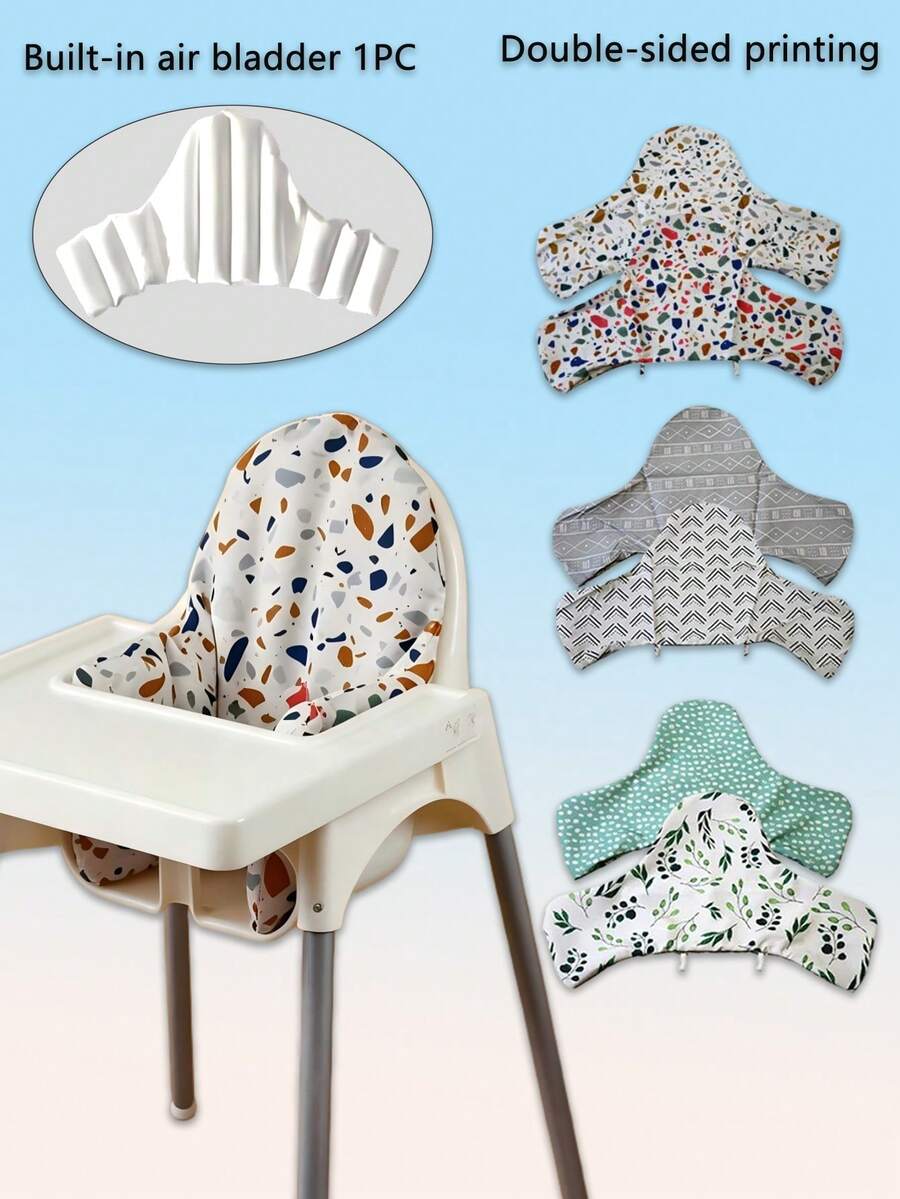 1 Cojín reversible estampado para silla alta de bebé con respaldo inflable y cojín de asiento inflable incorporado, compatible con silla alta Antilop