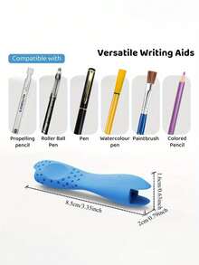 2-In-1 Ergonomic Writing Aid And Posture Corrector, Ergonomic Pencil Grip With Sensory Feedback, 6 Vibrant Colors (Pink, Green, Blue, Purple, Red, Yellow) For Adults & Beginners, Enhance Grip Control And Writing/Drawing Skills, Suitable For Pens And Art Tools, Improve Writing Ability, Comfortable Grip, Soft Material, Flexible Design, Learning Tool, Ambidextrous Writing Aid - Multicolor - View 6