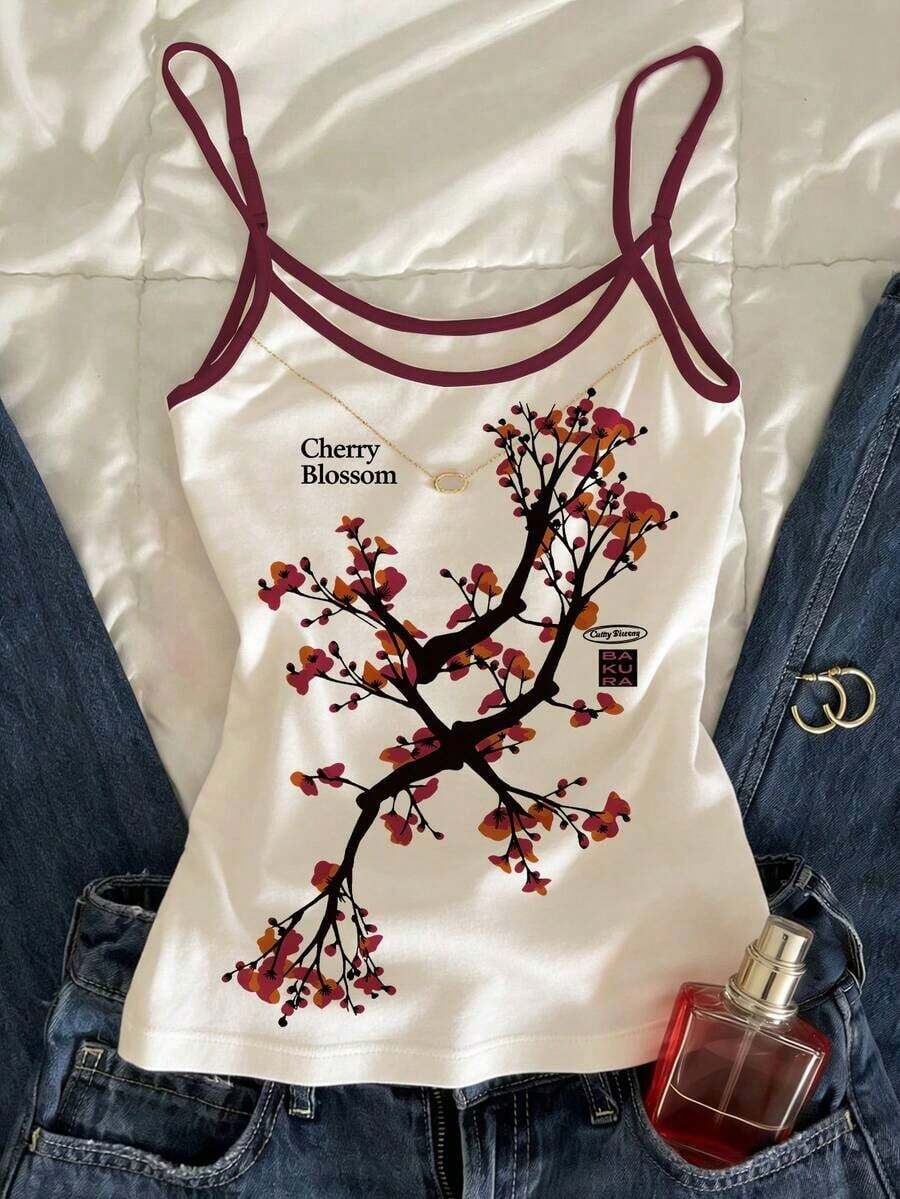 Camiseta de tirantes de lunares versátil y casual para el verano - Blanco - Ver 1