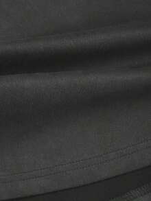 Sweetro Falda de ante marrón café con diseño de solapa única para mujer, otoño/invierno - Gris Oscuro - Ver 3