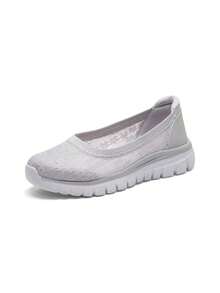 Skechers 女士休闲鞋，优雅女士轻便舒适日常简约休闲运动鞋，100961-LTGY - 100961-LTGY - 查看 3