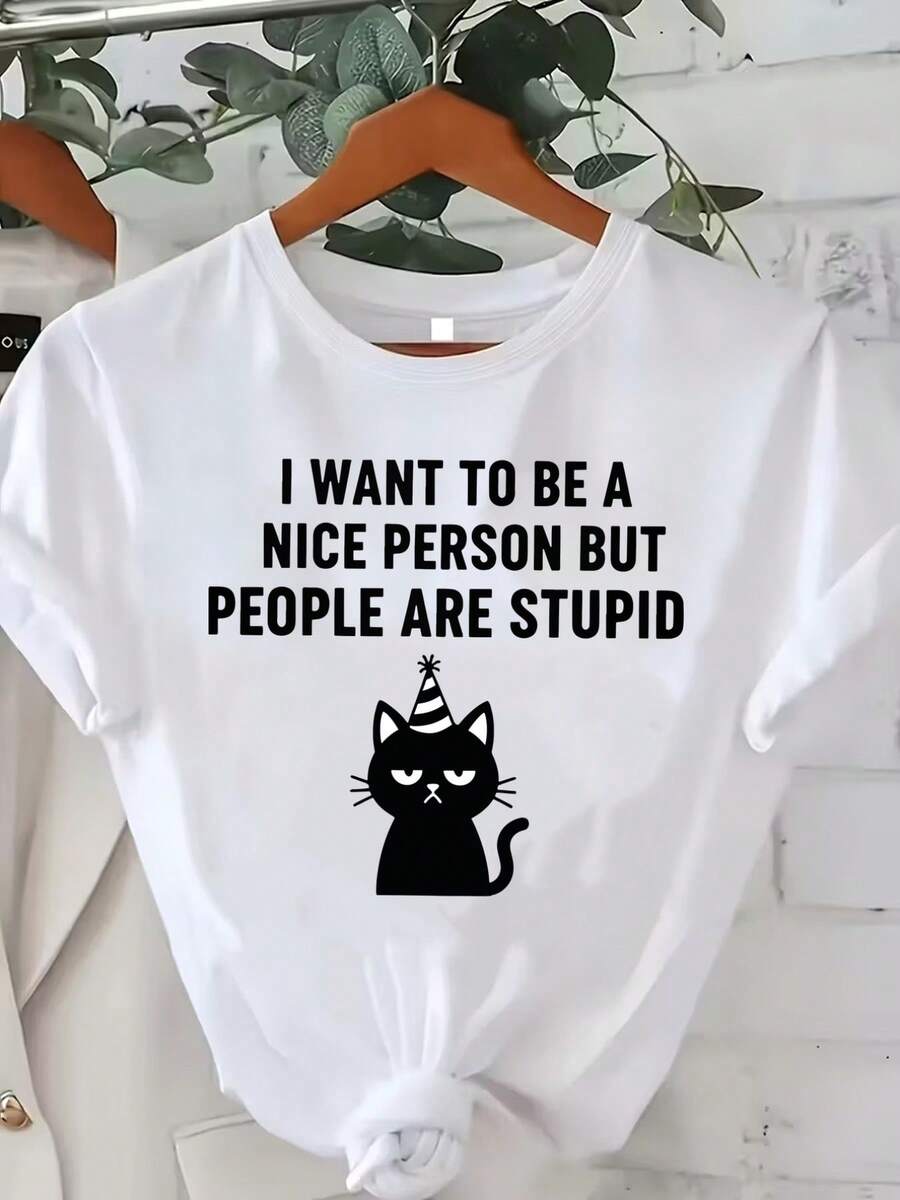 Plus Size - Plus Size - Ropa para mujer de tallas más grandes, incluyendo una camiseta casual de cuello redondo de manga corta hecha de tela elástica media. Es lavable en máquina y ofrece un ajuste cómodo adecuado para cualquier temporada
