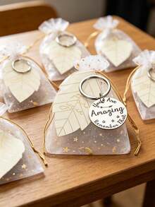 15pcs/1pc "You Are Amazing" Round Keychain Gift Set – Suitable For Wedding Favors, Birthday Parties, Themed Parties, Bachelor/Bachelorette Parties, Housewarming Parties, Vintage-Style Events, Bridal Showers, And More. - One Size Fits All - View 4