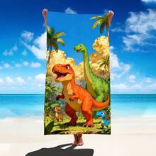 Toalha de Praia com Estampa de Dinossauro da Selva (1 unidade), Cobertor de Praia Extra Grande em Microfibra Super Macia, Toalha de Banho Super Absorvente, Ideal para Viagens, Piscina, Mergulho, Surfe, Ioga e Camping, Disponível em Vários Tamanhos, Acessórios de Praia para Praia, Piscina, Viagens, Camping e Ioga - Dinossauro - Ver 4