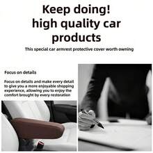 1pc All-Season Universal Car Armrest Cover - Elastic Band Armrest Protector, Fits 13-Inch Armrest, Easy Installation With Elastic Band, Multiple Colors Available, Protects Original Interior, Car Interior Accessory - Multicolor - View 4
