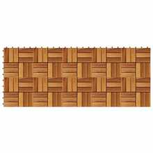 vidaXL Decking Tile 10 Pcs Brown 11.81 X 11.81 In Acacia Hardwood - A - View 4