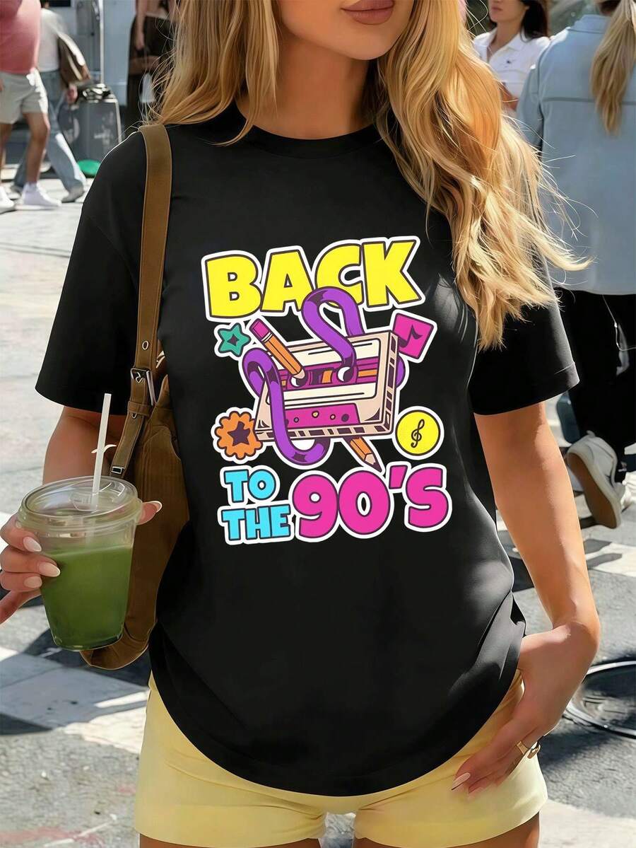 Dam-T-shirts - Svart - Visa 1