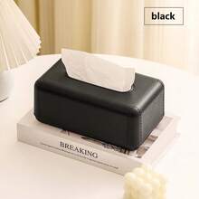 1pc Solid Color Luxury Spring-Loaded Tissue Box, Minimalist Desk Napkin Holder Multi-Function Storage Box For Home - Multicolor - View 10