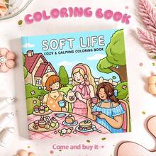 Gentle Living: Garden Tea Party Coloring Book - Immerse Yourself In The Whimsical Afternoon, Sweet Indulgence And Tranquility, Bringing Relief To Stressed Adults. Suitable For Stationery, School Supplies, A Perfect Gift For Girls, Wedding Season, And Mother's Day. - Soft life - View 2