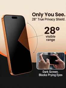 2片裝霧面隱私螢幕保護貼，適用於 iPhone 17 Pro Max，防窺隱私陶瓷膜，防碎、防震、防摔、防水、防刮且耐磨，適合日常、辦公室和居家使用，相容於 17 Pro Max/17 Pro/17 Air/17/16 Pro Max/16 Plus/16E/15 Pro Max/14/13/12/11/X/XS/XR 系列 - 黑色 - 查看 5