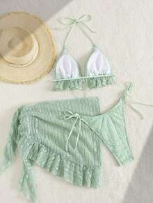 Swim Mod Set de 3 piezas de ropa de baño de verano para mujer - verde menta - Ver 5