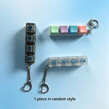 Keyboard Stress Relief Toy, Pop Fidget Toy, Mechanical Key Button Clicker Keychain, Stress Relief Gift Office Toy, Time-Passing - Multicolor - View 2
