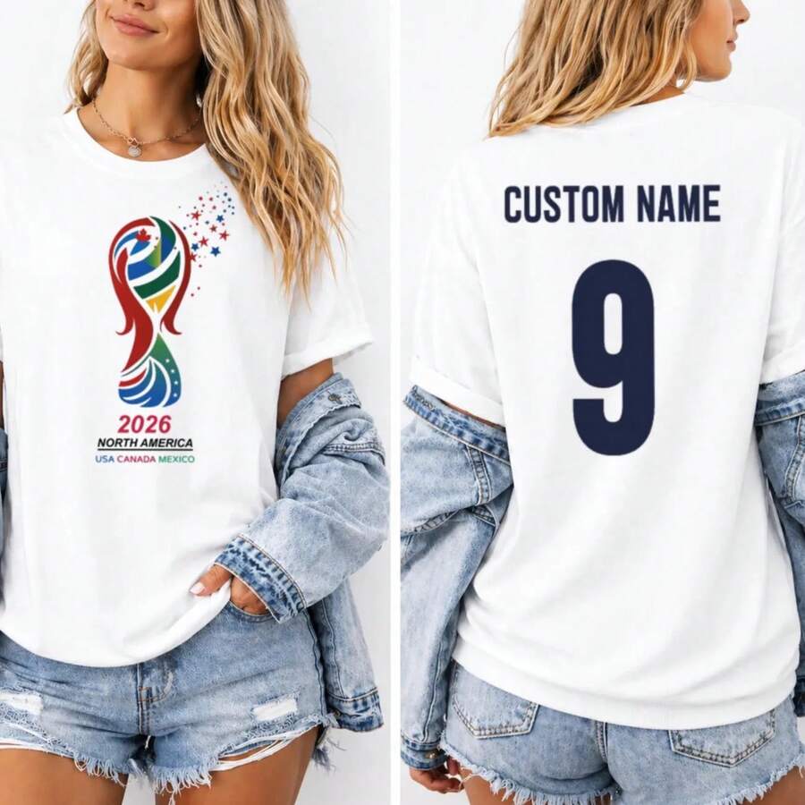 2026 World Cup Jersey With Personalized Name And Number, Fan Soccer Jersey, Custom Soccer Jersey, Comfortable Colored Jersey, Father's Day Jersey - 白色(限黑白款式) - 查看 1