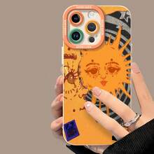 Collage estético de tarot con sol y luna naranjas.funda de teléfono Fundas compatibles con ,Apple,VIVO,OPPO,,, y Honor.Fabricadas en silicona TPU,ofrecen protección contra golpes y caídas. - Blanco - Ver 4