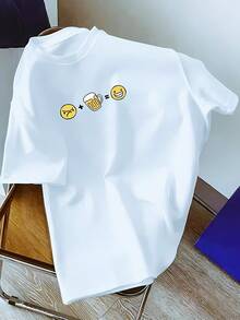Women's Y2K Vintage Retro Style T-Shirt - Adorable Puppy Design | Simple T-Shirt For Everyday Wear, Non-See-Through Fabric, Casual Top For All Seasons, Round Neck, Short Sleeves, Cartoon Print, Pullover Style For Women. - White - View 7