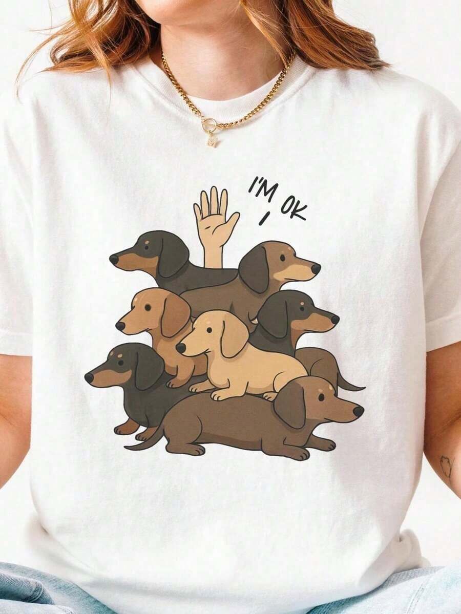 Camiseta de regalo para perro salchicha, divertida para amantes de los perros, divertida para dueños de perros salchicha, "Me gustan los perros", regalo para perros, humor sobre perros salchicha. 220 g Camiseta de algodón puro de 220 g para primavera-verano. Siente la temporada en su máxima expresión. Nuestra camiseta de algodón puro de está tejida para una transpirabilidad y suavidad excepcionales, lo que la convierte en tu compañera ideal desde las flores de primavera hasta el sol de verano. Diseñada para la comodidad durante todo el día, es más que un básico: es un regalo considerado y práctico para envolver a tus seres queridos en una comodidad inquebrantable.Pure-Cotton - Blanco - Ver 1