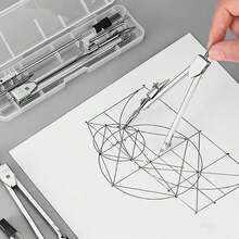 Large Size Metal Compass Set, Precise Drawing Instrument For Exams, Engineering Design, Mechanical Drafting, Clear Circles, Back To School - A - View 7